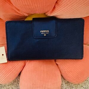 Fossil Women's Navy Glitter Key & Card Holder